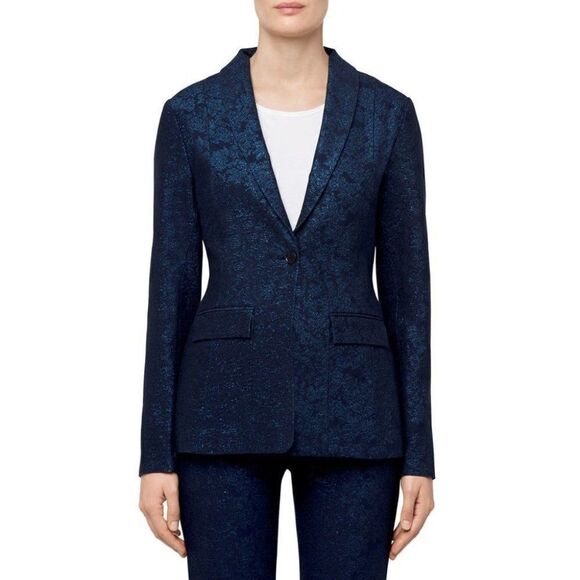 Nwt J Brand | Layla Blazer in Navy Floral Jacquard - Picture 2 of 14